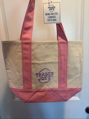 Trader Joe’s Pastel Pink Mini Canvas Tote Bag
